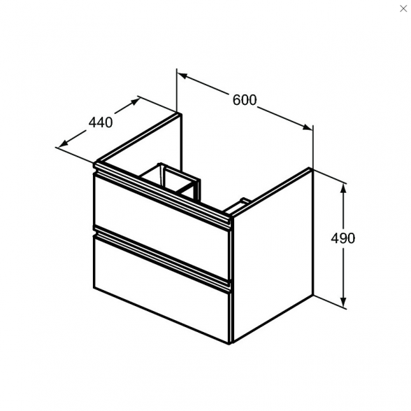 Pakabinama vonios spintelė IDEAL STANDARD Tesi, juoda matinė 60 cm,  T0050ZT 2