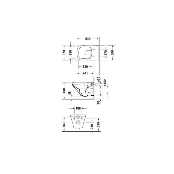 Pakabinamas unitazas DURAVIT DuraStyle Rimless su lėtaeigiu dangčiu 7