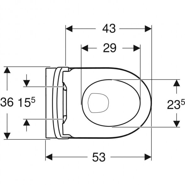 Pakabinamas unitazas GEBERIT iCon Rimless sėdyne ir dangčiu QR/SC, baltas 2