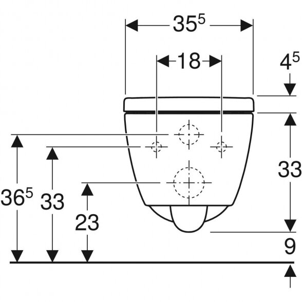 Pakabinamas unitazas GEBERIT iCon Rimless sėdyne ir dangčiu QR/SC, baltas 3