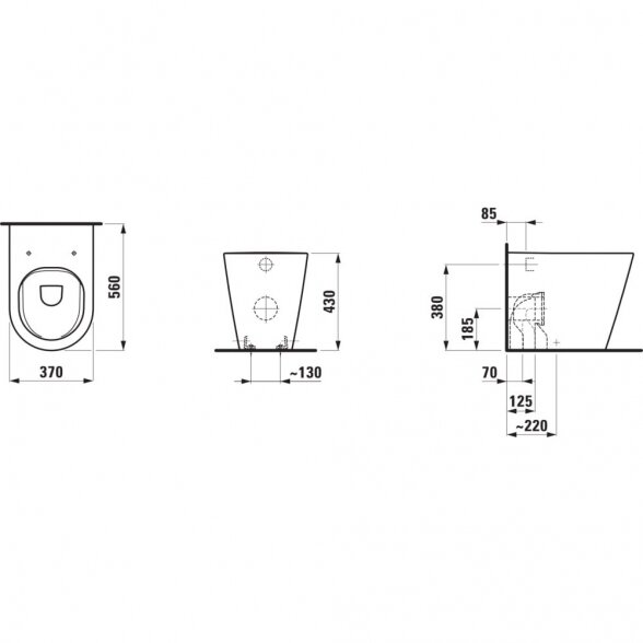 Pristatomas unitazas LAUFEN Kartell Rimless su SoftClose dangčiu, juodas-matinis 1