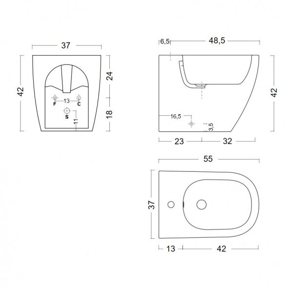 Pakabinama bidė NIC design Pin, 001706 7