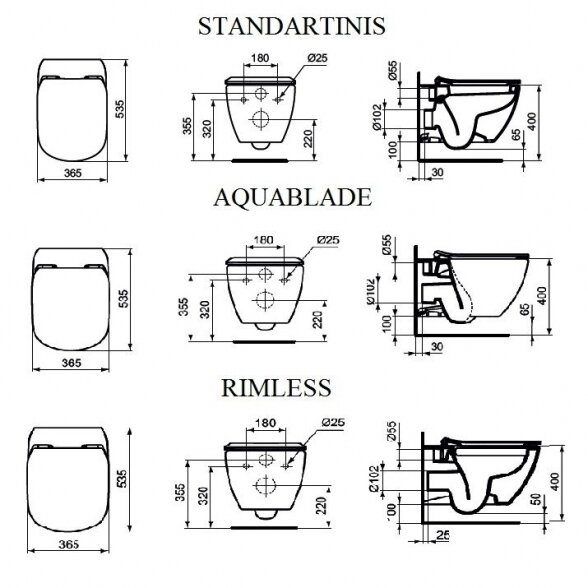 Potinkinis WC rėmas TECE su juodu mygtuku Now, tarpine ir tvirtinimais (4 in 1) + IDEAL STANDARD Tesi AquaBlade pakabinamas unitazas su Slim softclosing dangčiu 9