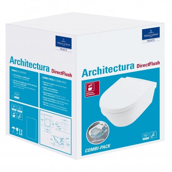 Pakabinamas unitazas VILLEROY & BOCH Architectura, Rimless 4694HR01 5