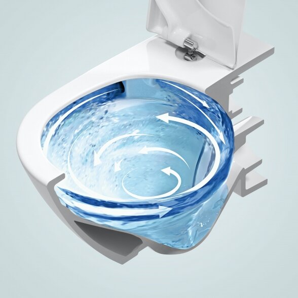 Pakabinamas unitazas VILLEROY & BOCH Subway 3.0 Twist flush su slow close dangčiu 3