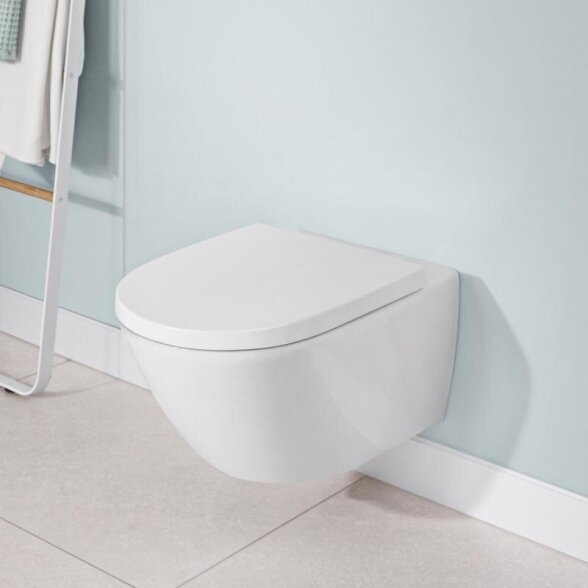 Pakabinamas unitazas VILLEROY & BOCH Subway 3.0 Twist flush su slow close dangčiu 2