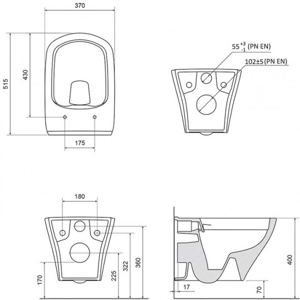 Pakabinamas WC puodas RAVAK Classic RimOff su plonu dangčiu Classic SLIM soft close, GL20X01671 3