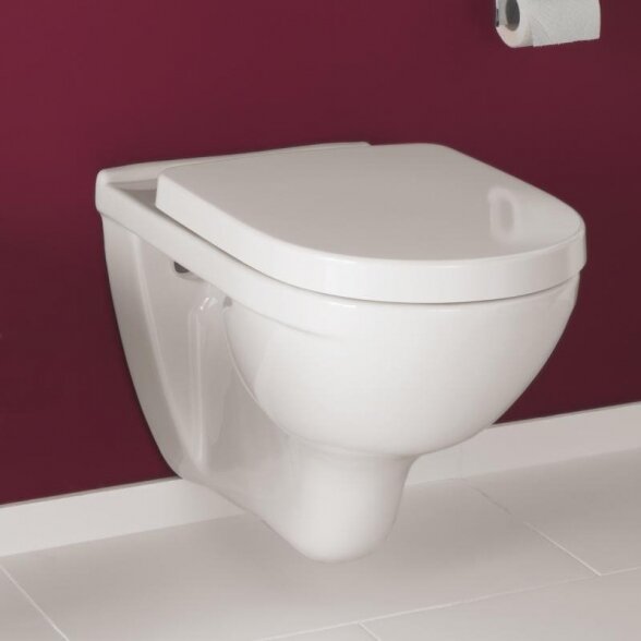 Pakabinamas WC puodas VILLEROY & BOCH O.Novo Rimless su lėtai nusileidžiančiu dangčiu 3