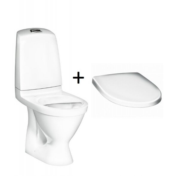 Pastatomas unitazas GUSTAVSBERG Nautic 1510 C+ Hygienic Flush su soft close dangčiu 1