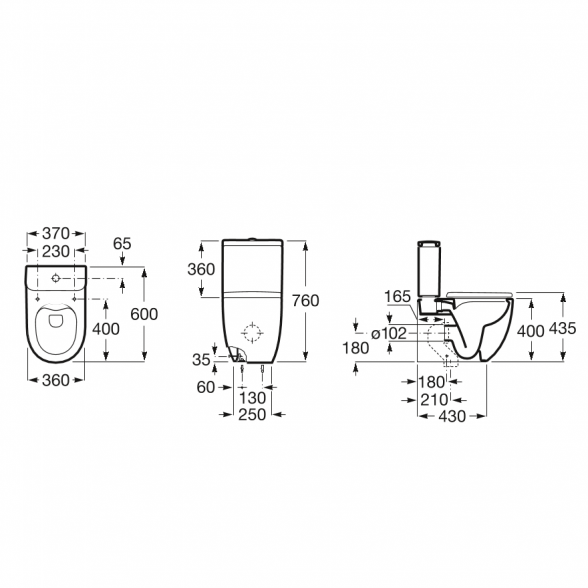 Pastatomas unitazas ROCA Meridian Compact Rimless 4