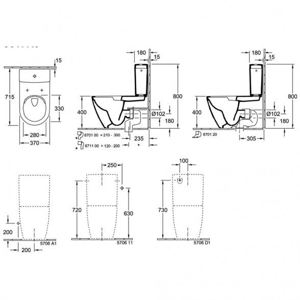 Pastatomas unitazas VILLEROY & BOCH Subway 2.0 Direct Flush su Soft Close dangčiu 10