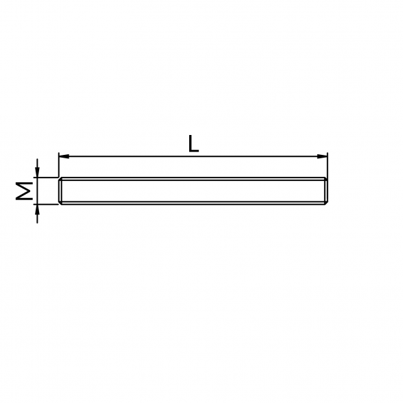 Srieginis strypas NICZUK M8 x 2000 mm (8.8) DIN 975, ZN 1