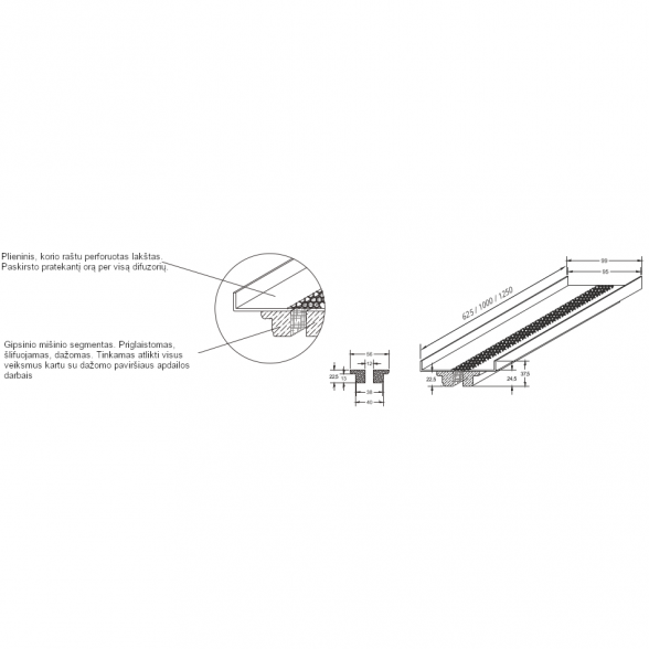 Plyšinis priglaistomas difuzorius VENTMANN Line 1, L - 625 mm 1