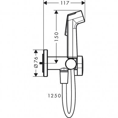 Potinkinis bidete dešelio komplektas HANSGROHE Round 1jet, 29232140 1