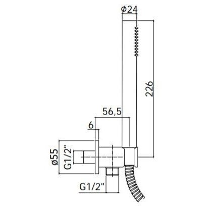 Potinkinė dušo sistema PAFFONI Light (bružinto nikelio), LIG015ST+ZSOF034ST+ZSOF074ST+ZDUP094ST 2