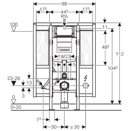 Potinkinis WC rėmo komplektas GEBERIT Duofix Sigma UP320, 111375005 1