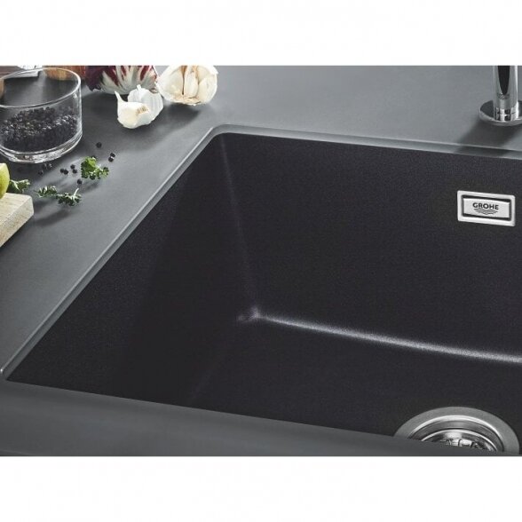 Kompozitinė plautuvė GROHE K700U 610x460 mm granite black, 31655AP0 4