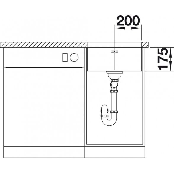 Po stalviršiu montuojama plautuvė BLANCO SUPRA 400-U, 43x43 cm, Be ekscentrinio ventilio 4