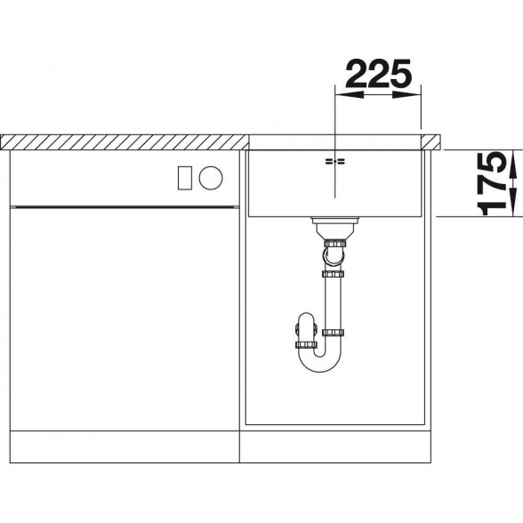 Po stalviršiu montuojama plautuvė BLANCO SUPRA 450-U, 48x43 cm, Be ekscentrinio ventilio 2