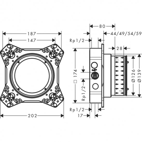 Potinkinė dėžutė HANSGROHE iBox universal 2, 01500180 1