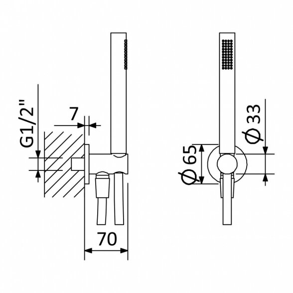 Termostatinė potinkinė dušo sistema SAPHO Solaris su 30 cm lietaus dušo galva, KIT-RH399B 7