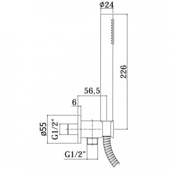 Potinkinė termostatinė dušo sistema PAFFONI Light (laikiklis iš lubų), juoda-matinė 2