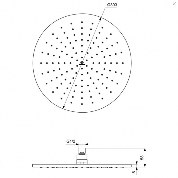 Potinkinė termostatinė dušo sistema IDEAL STANDARD Ceratherm 100, su 300 mm lietaus galva, juoda matinė, A7573XG 6