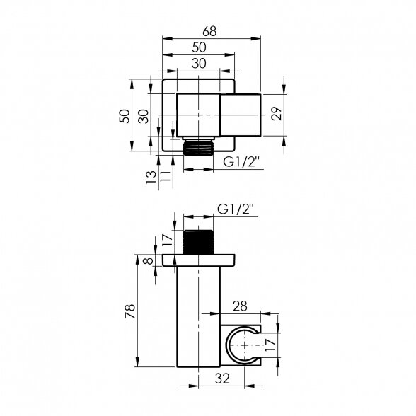 Potinkinio maišytuvo komplektas RUBINETA Thermo-2F-OLO (SQ) 5