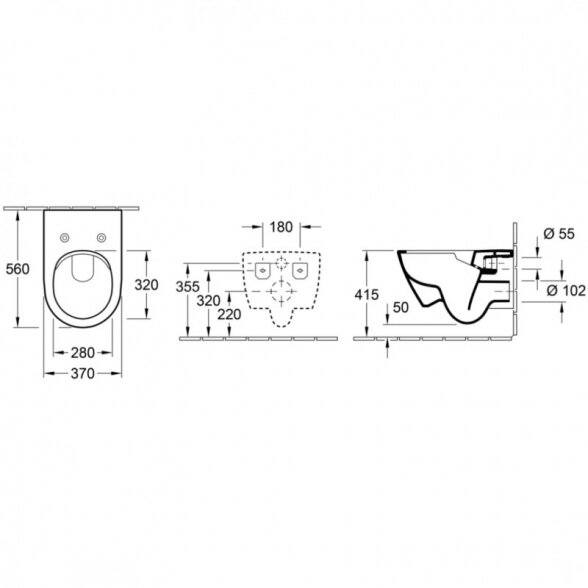 Pakabinamas unitazas VILLEROY & BOCH Subway 2.0 Ceramic plus daga ir Soft close dangčiu, 5614R0S5+8M42S1S5 4