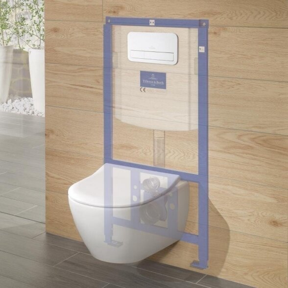 Potinkinio WC rėmo (4 in 1 Black) ir unitazo komplektas VILLEROY & BOCH Subway 2.0 su Cramic plus danga ir Soft close dangčiu 5