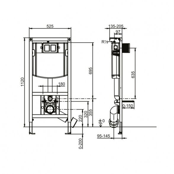 Potinkinio WC rėmo (4 in 1 Black) ir unitazo komplektas VILLEROY & BOCH Subway 2.0 su Cramic plus danga ir Soft close dangčiu 7