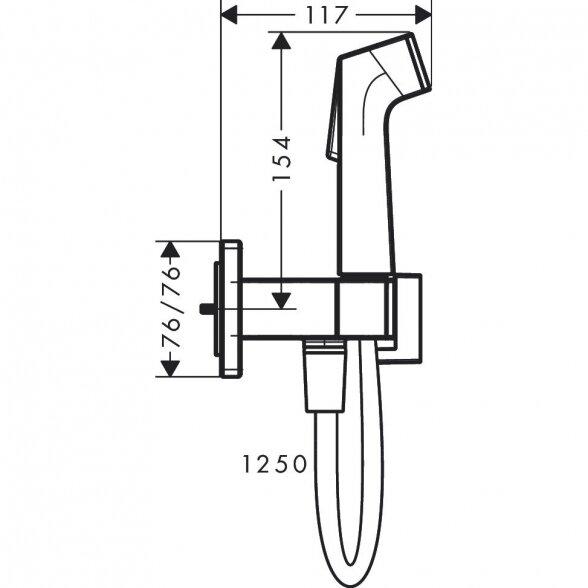 Potinkinis bidete dešelio komplektas HANSGROHE Square 1jet, 29233700 1