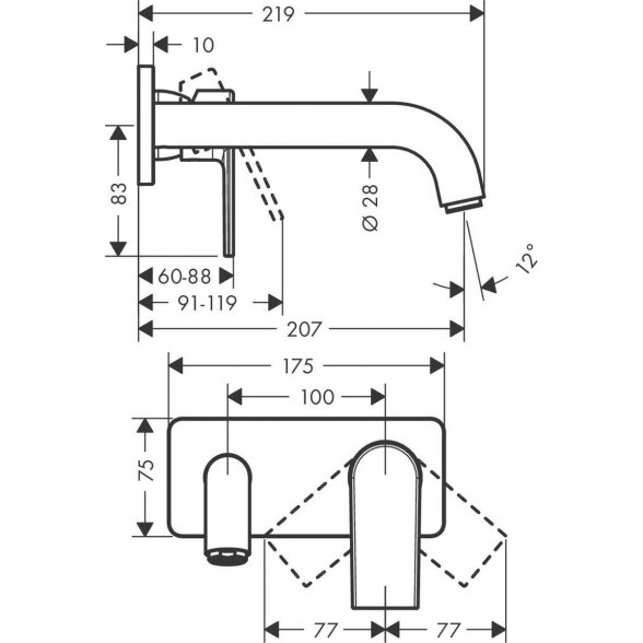 Potinkinis maišytuvas praustuvui HANSGROHE Vernis Shape, 71563000 1