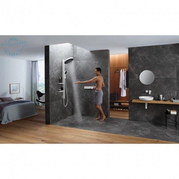 Potinkinis termostatinis dušo 4 in 1 komplektas HANSGROHE Rainfinity Showerpipe 360 1jet, Matt White 13