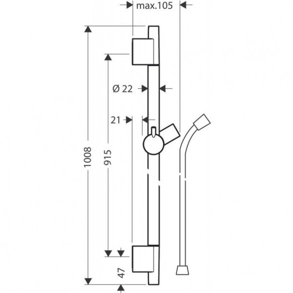 Potinkinis termostatinis dušo 6 in 1 komplektas HANSGROHE Raindance E 300 14