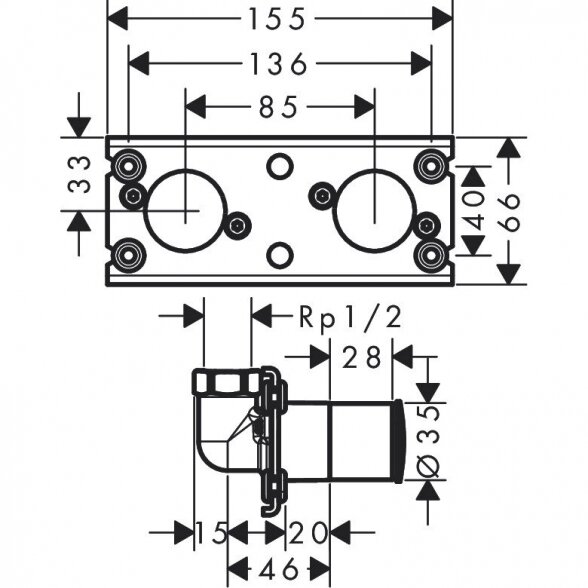 Potinkinis termostatinis dušo 4 in 1 komplektas HANSGROHE Rainfinity Showerpipe 360 1jet, Matt White 6