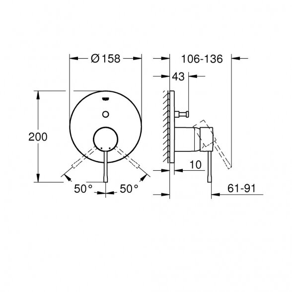 Potinkinis dušo komplektas GROHE Essence 260 mm 7