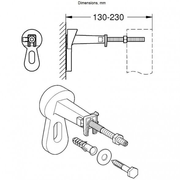 Potinkinis WC rėmas GROHE Rapid SLX (su galimybe prijungti išmanųjį klozetą), (2 in 1) 39596000 + 3855800M 2