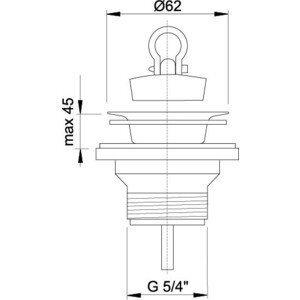 Praustuvo sifono ventilis ALCAPLAST 1 1/4" (39) su kamščiu 1