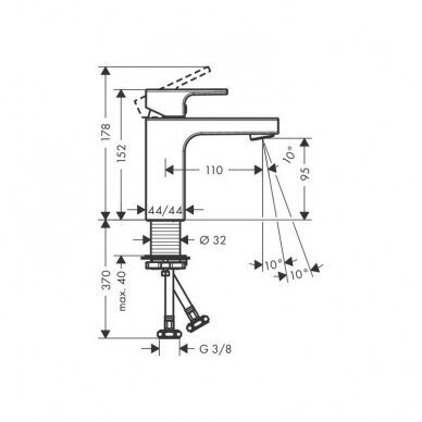 Praustuvo maišytuvas HANSGROHE Vernis Shape 100, 71569670 1