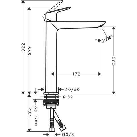 Praustuvo maišytuvas HANSGROHE Logis 240, 71258670 2