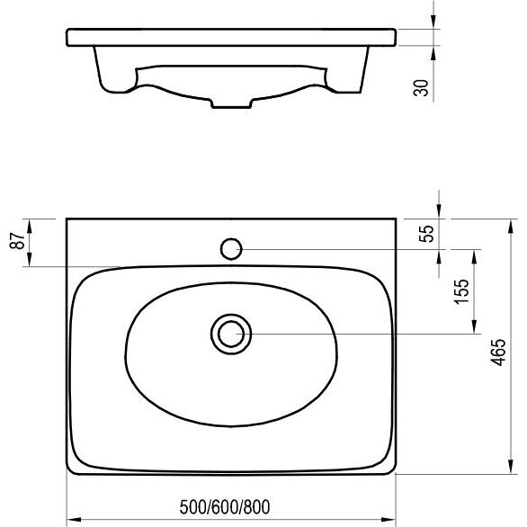 Praustuvas RAVAK Balance 800 mm 7