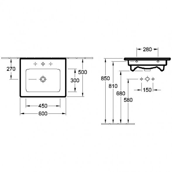 Praustuvas VILLEROY & BOCH Venticello 600 x 500 mm 2