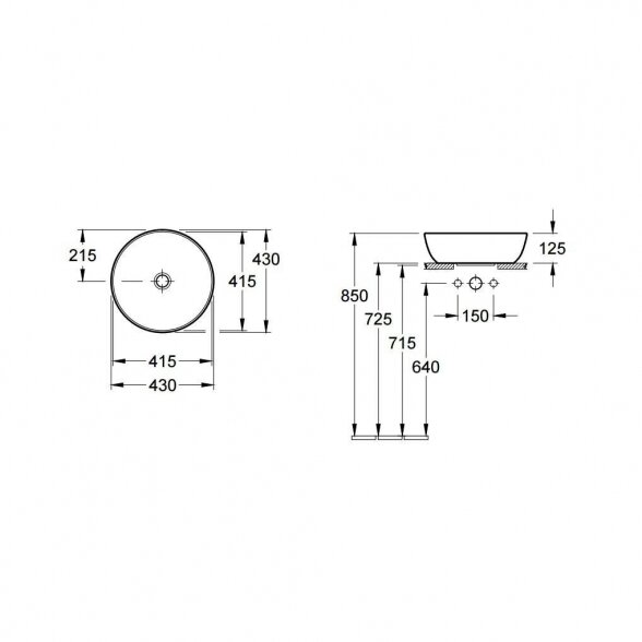 Praustuvas pastatomas VILLEROY & BOCH Artis 430 mm 2