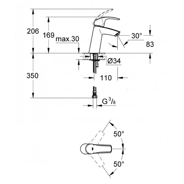 Praustuvo maišytuvas GROHE EuroSmart, 23324001 5