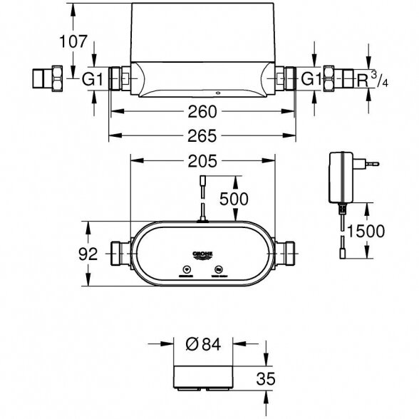 Išmanus vandens valdymas su išjungimo funkcija GROHE Sense Guard, 22502LN1 5