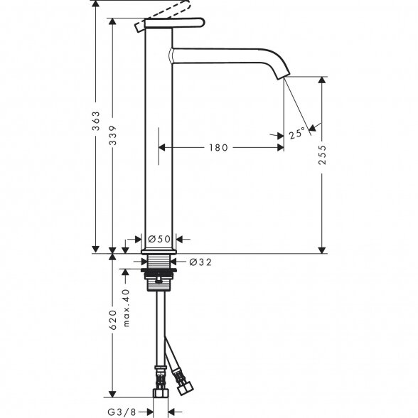 Praustuvo maišytuvas HANSGROHE Axor One 260, 48002340 1