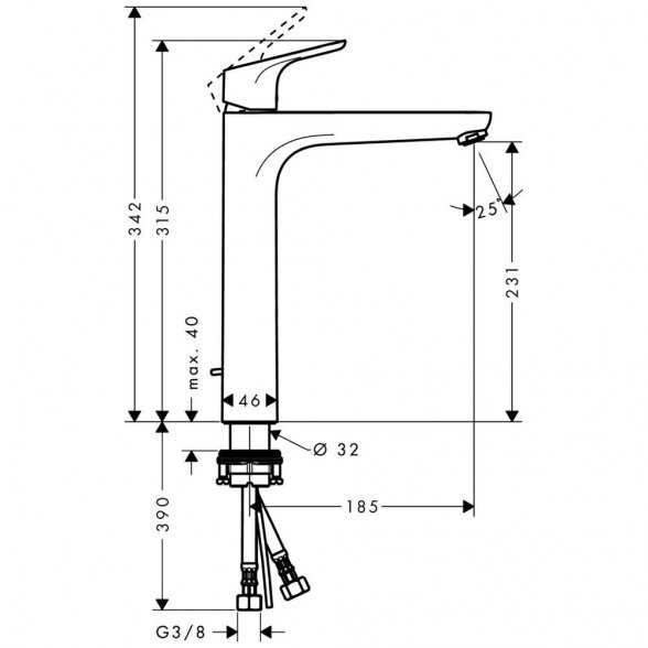 Praustuvo maišytuvas HANSGROHE Focus 230, 31531000 2