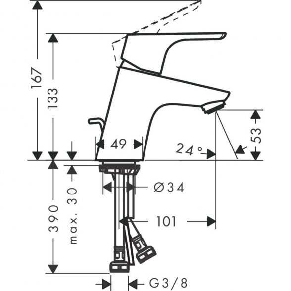 Praustuvo maišytuvas HANSGROHE Focus 100, 31607000 6