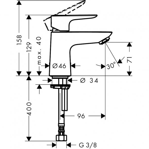 Praustuvo maišytuvas HANSGROHE Talis E 80, 71706000 1